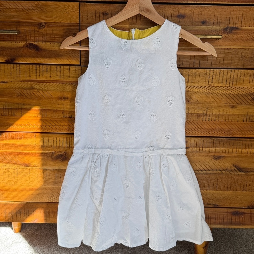 Mini Boden Girls Pineapple 🍍Charming White Kids Dress